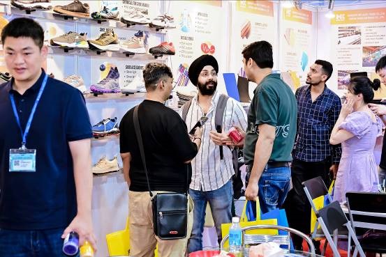 Buyers selecting footwear components